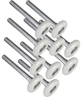 Set of 10 durable roller blade wheels with metallic shafts, ideal for various DIY projects and repairs.